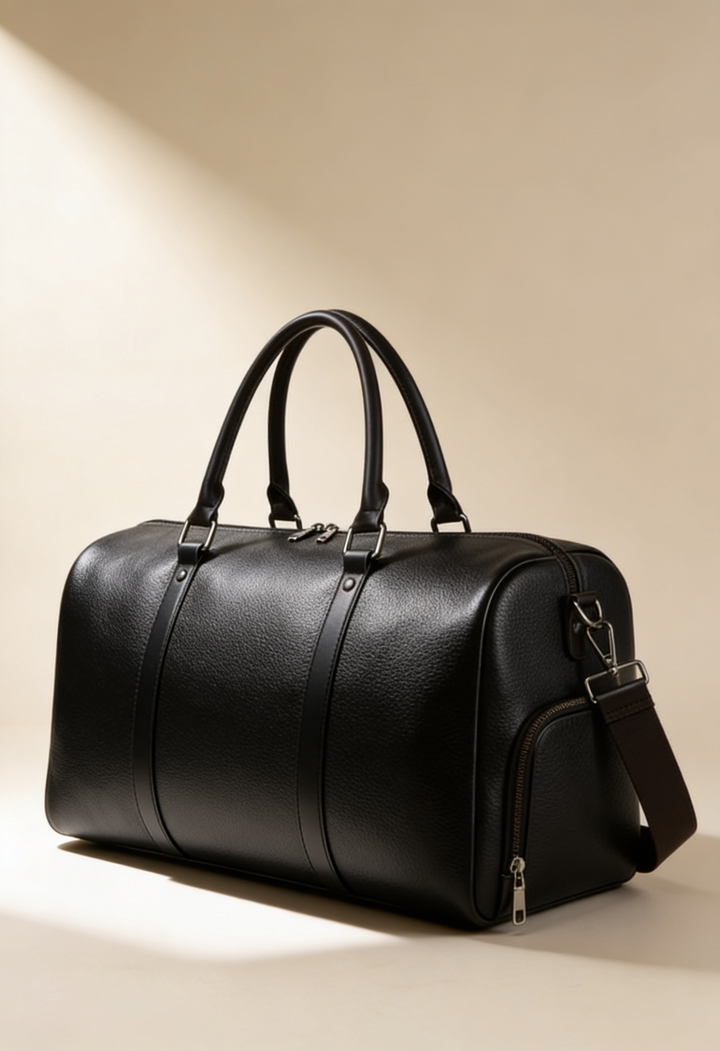 Men's Structured Duffel Bag with Shoulder Strap