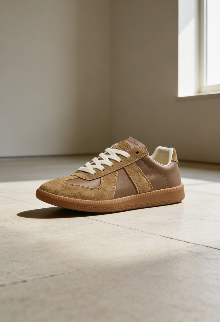 Men's Suede Retro Trainers with Gum Rubber Sole