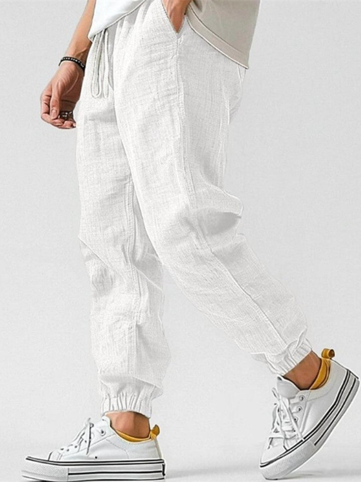 Relaxed Fit Linen Jogger Pants