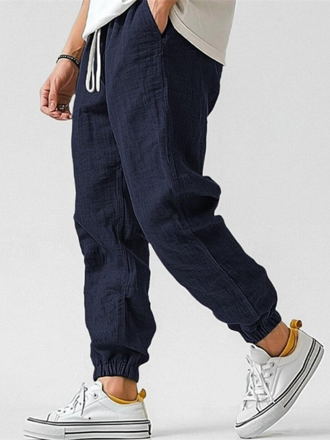 Relaxed Fit Linen Jogger Pants
