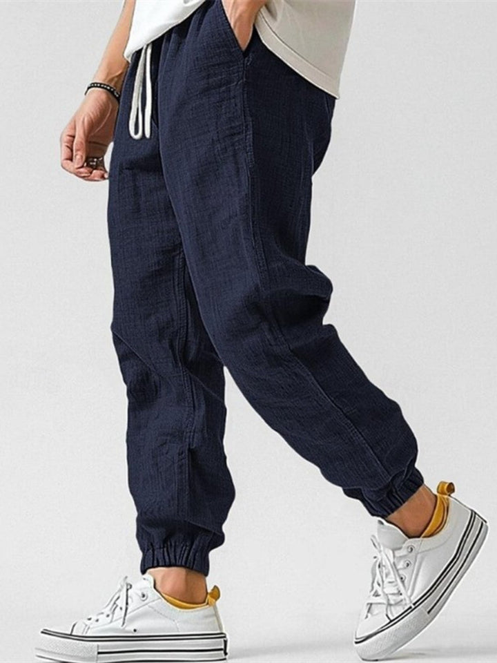 Relaxed Fit Linen Jogger Pants