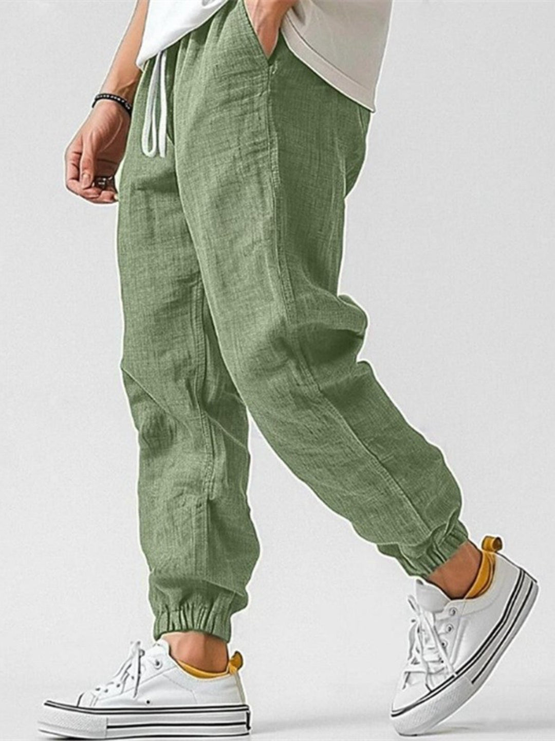 Relaxed Fit Linen Jogger Pants