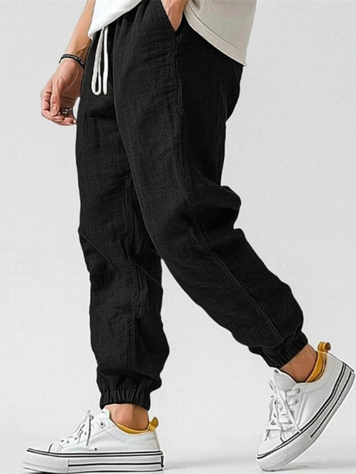 Relaxed Fit Linen Jogger Pants