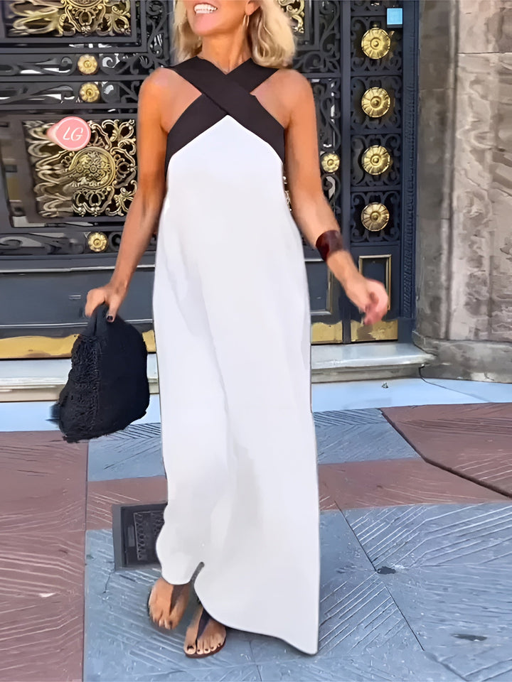 Evelina | Cross Halter Neck Occasion Maxi Dress