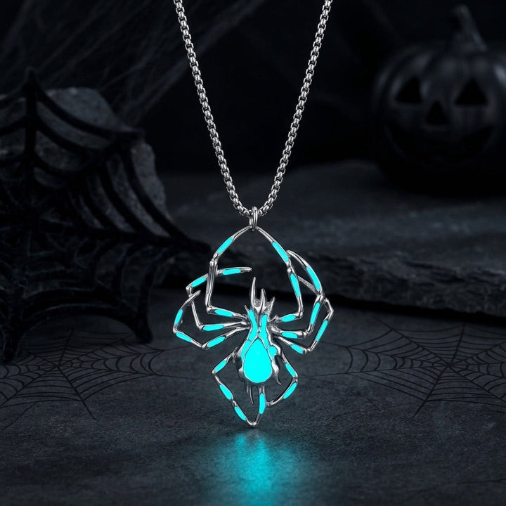 Glow in the Dark Halloween Spider Necklace
