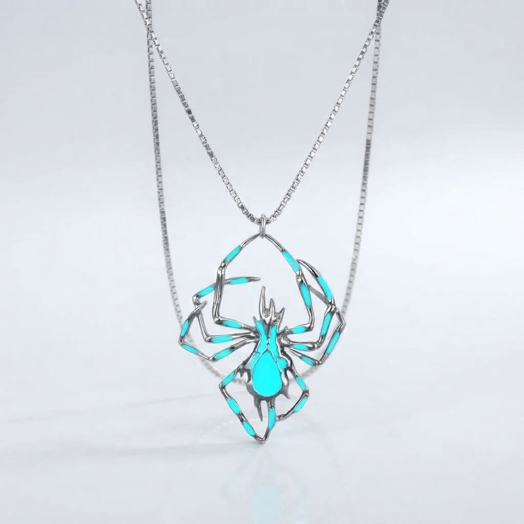 Glow in the Dark Halloween Spider Necklace