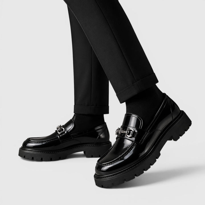 Men's Chunky Sole Loafers with Horsebit Buckle