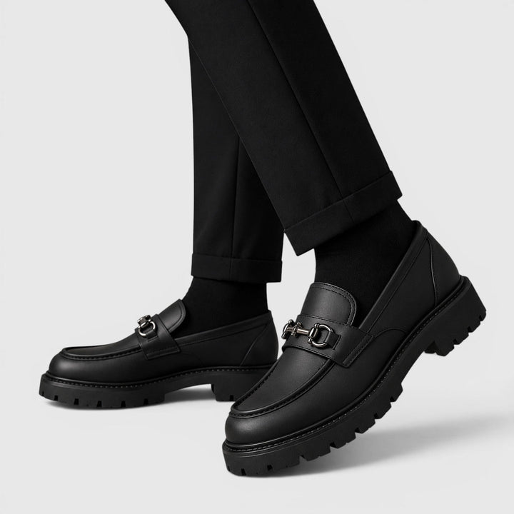 Men's Chunky Sole Loafers with Horsebit Buckle