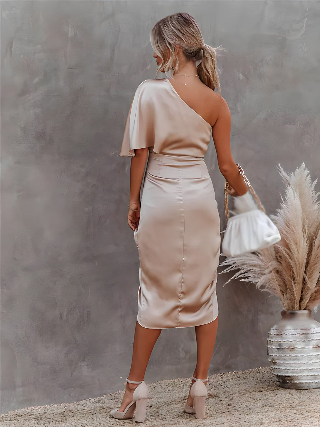 Lana | One Shoulder Satin Cocktail Dress