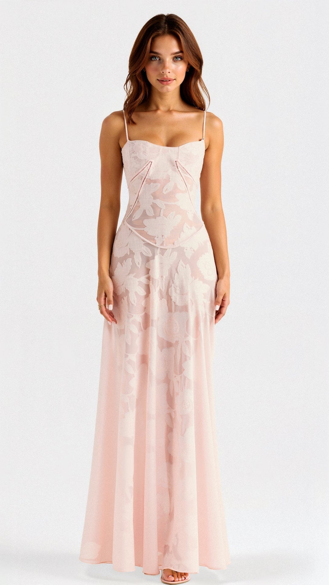 Celeste | Floral Lace Sheer Maxi Dress