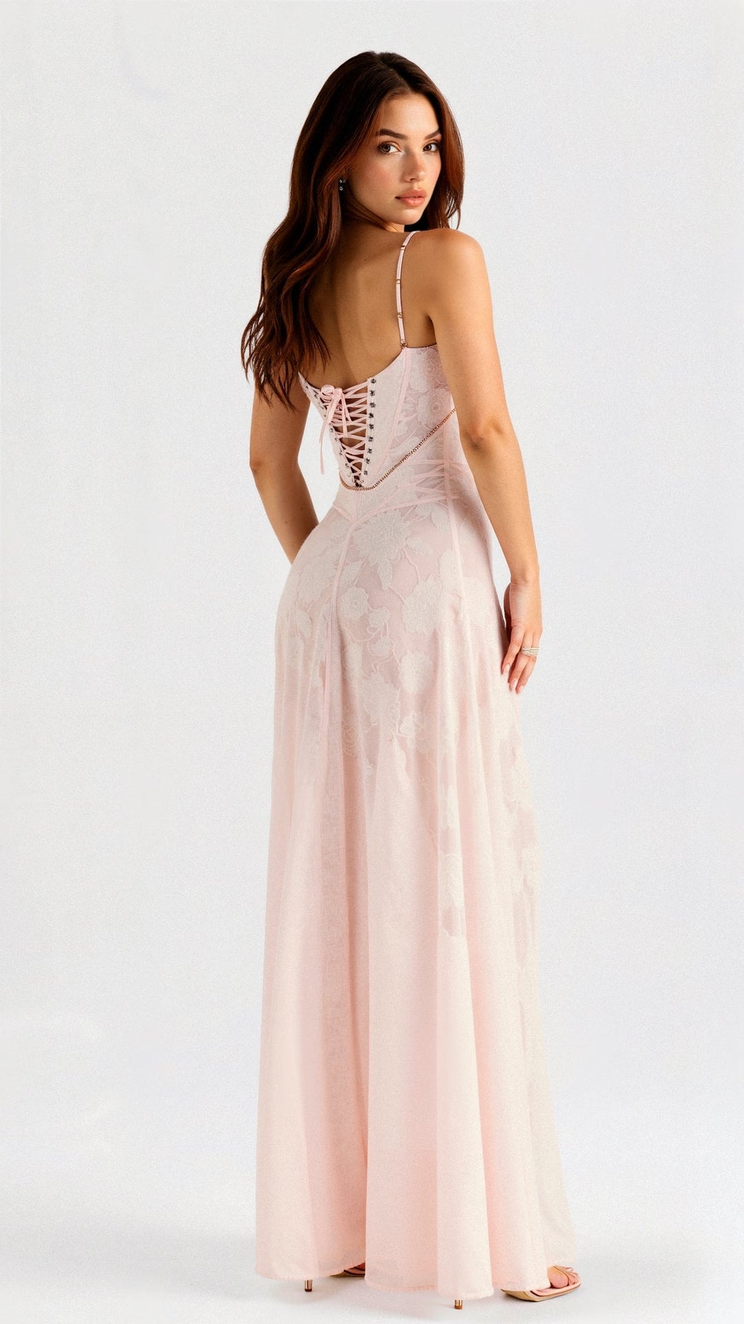 Celeste | Floral Lace Sheer Maxi Dress