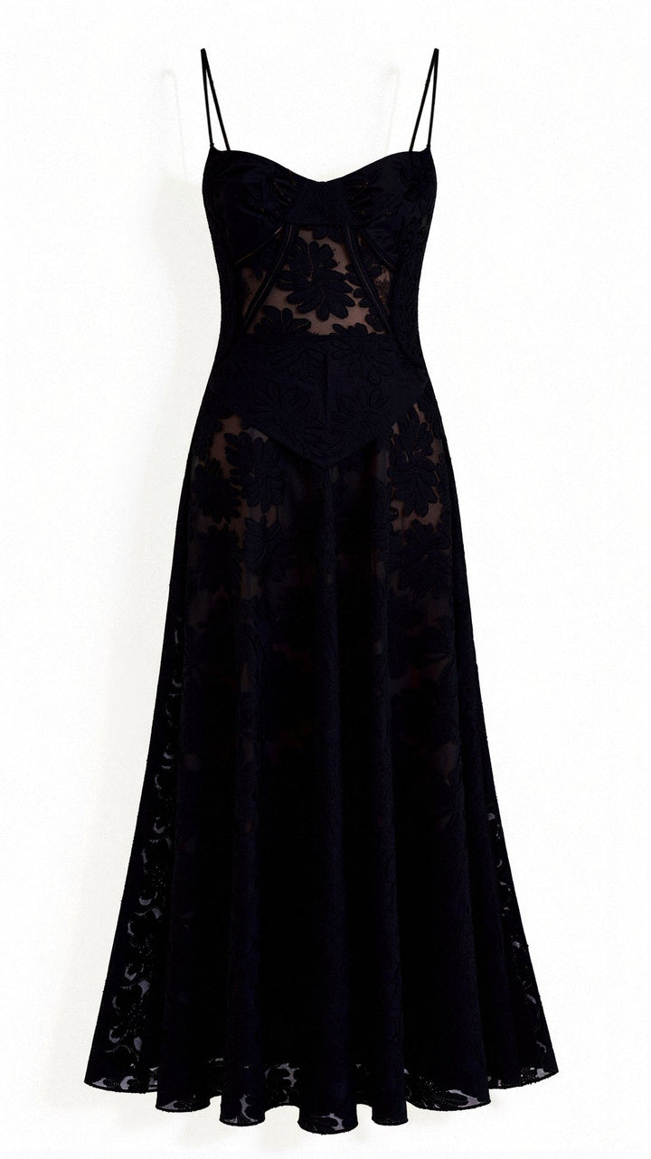 Celeste | Floral Lace Sheer Maxi Dress