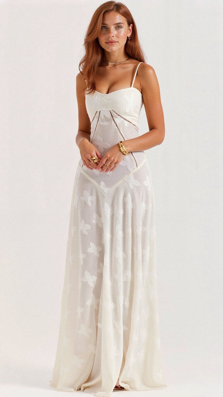 Celeste | Floral Lace Sheer Maxi Dress