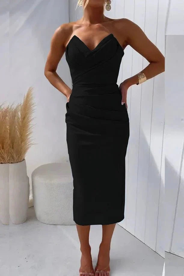 Pearl | Elegant Pleated Evening Cocktail Dress