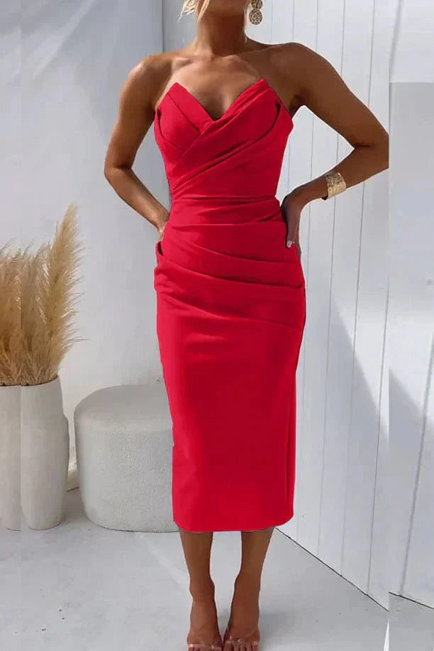 Pearl | Elegant Pleated Evening Cocktail Dress