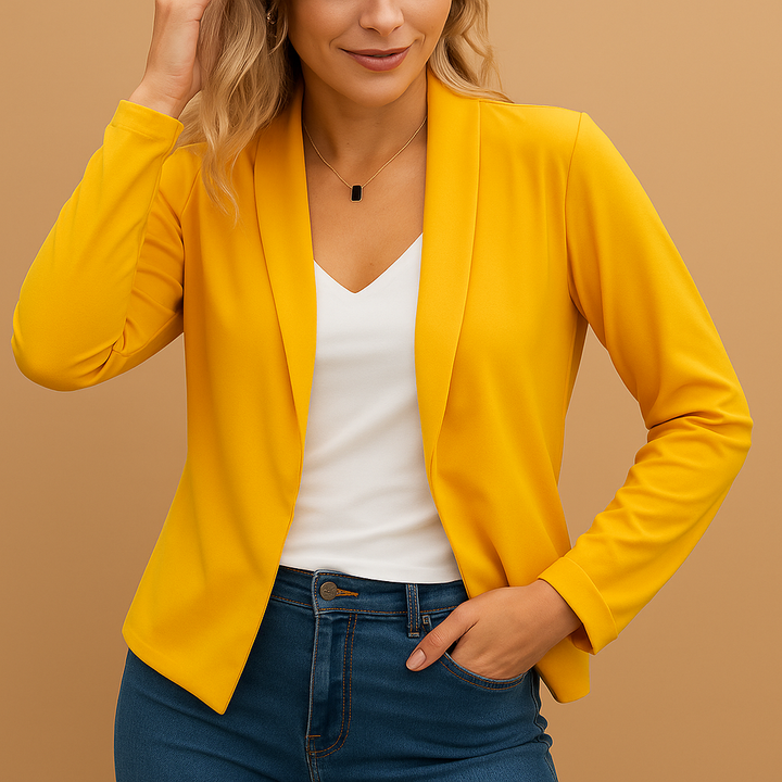 Women's Open Front Blazer with Shawl Collar