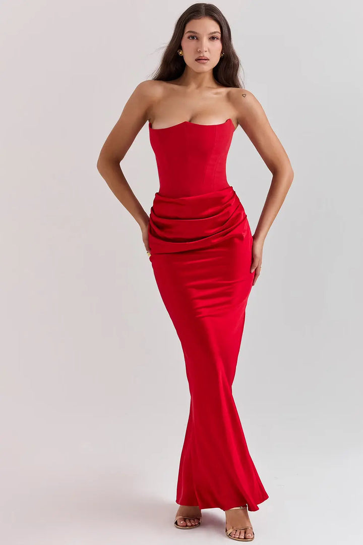 Celina | Formal Ruched Occasion Maxi Dress