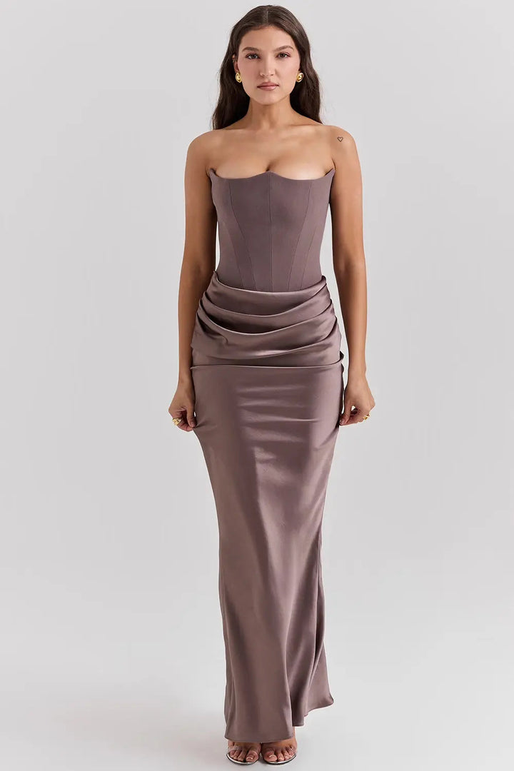 Celina | Formal Ruched Occasion Maxi Dress