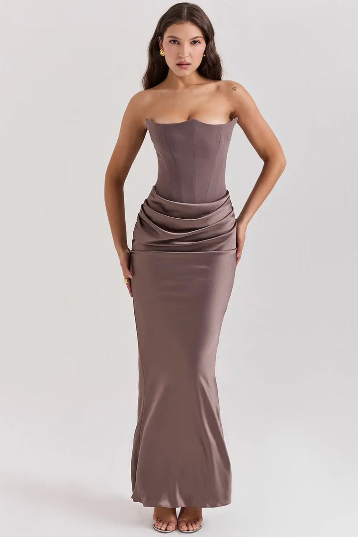 Celina | Formal Ruched Occasion Maxi Dress