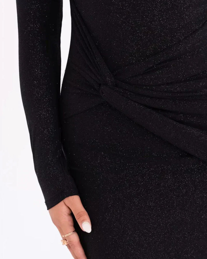 Elodie | Glitter One Shoulder Evening Maxi Dress