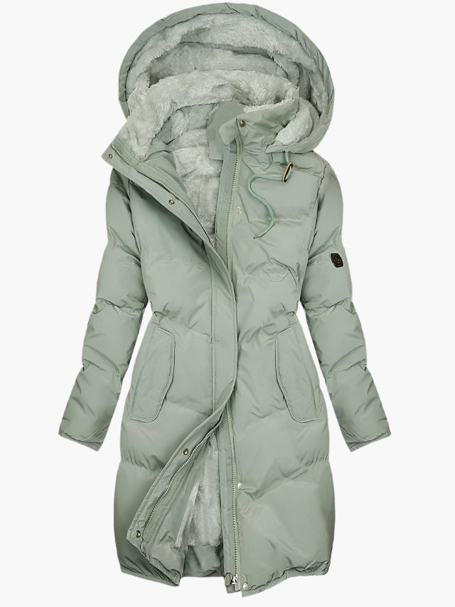 Willow | Longline Quilted Hooded Puffer Jacket