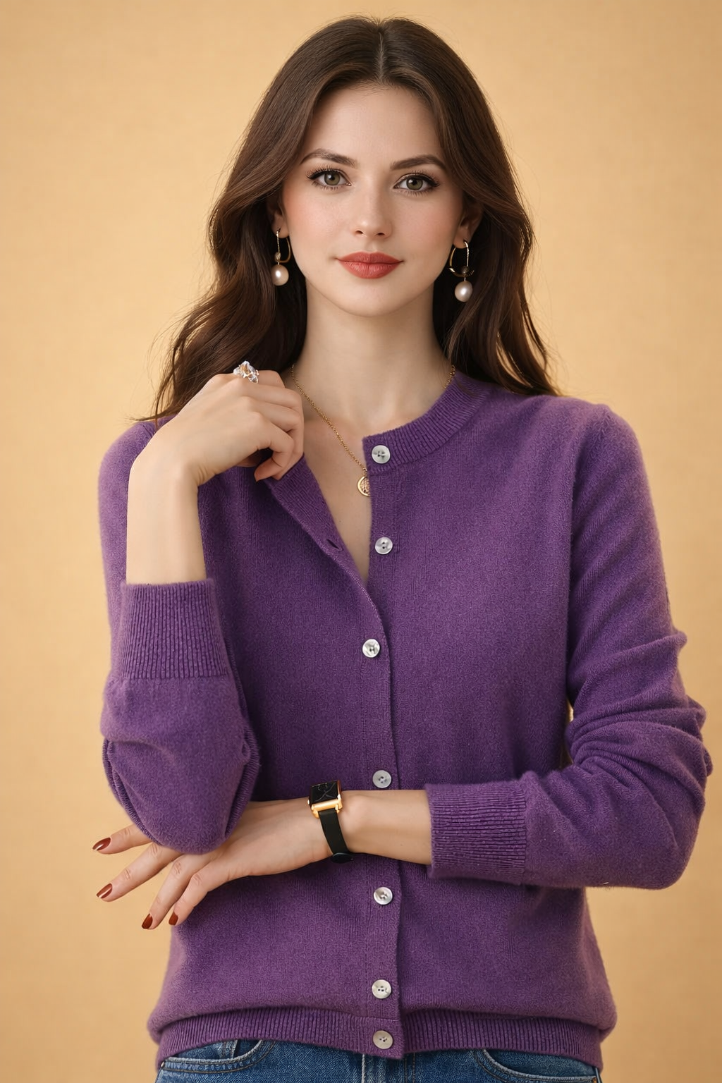 Classic Button Front Knit Cardigan