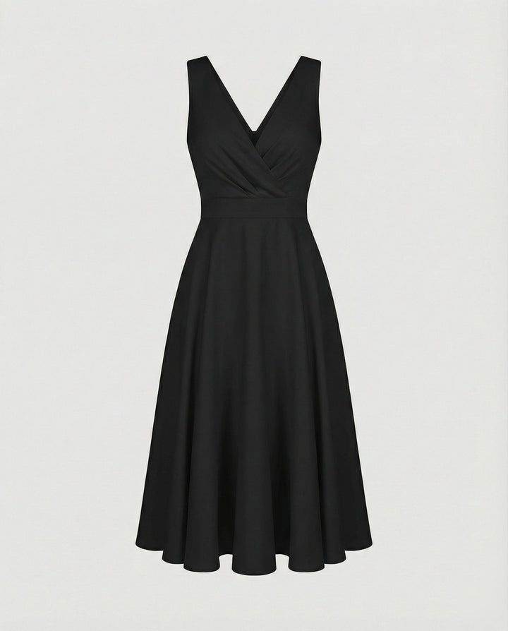 Sophie | Elegant V Neck Midi Cocktail Dress