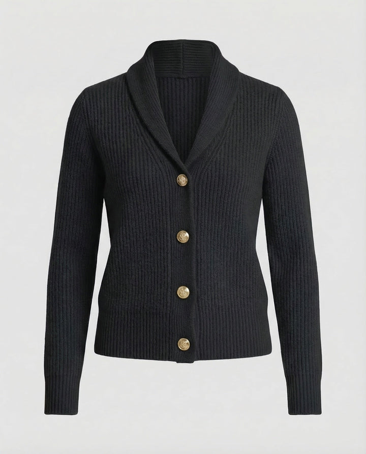 Aurora | Ribbed Shawl Collar Knit Cardigan