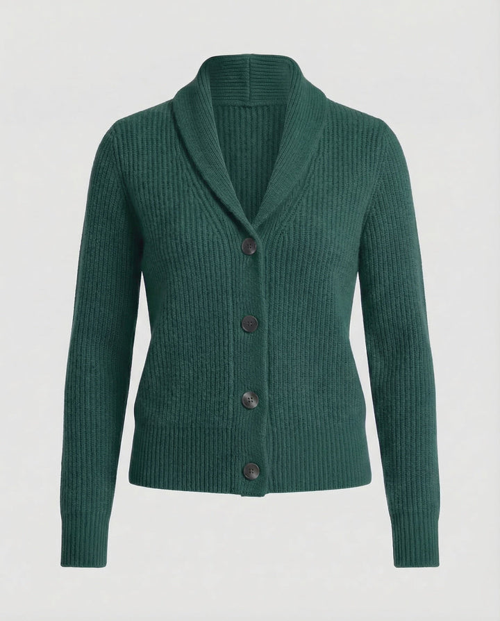 Aurora | Ribbed Shawl Collar Knit Cardigan