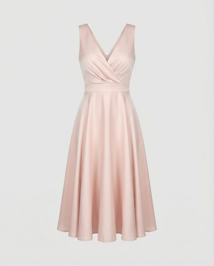 Sophie | Elegant V Neck Midi Cocktail Dress