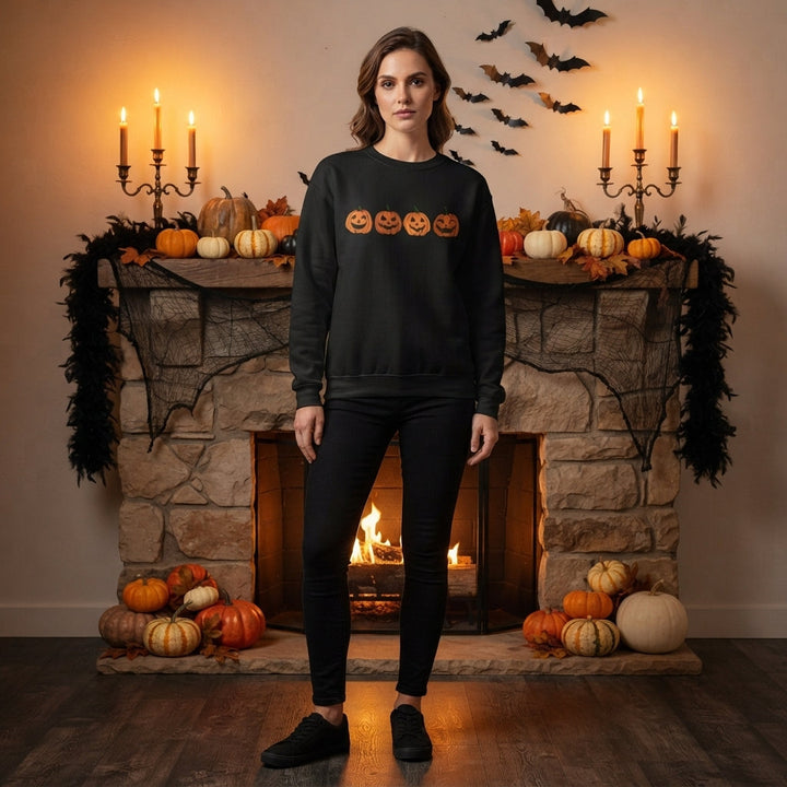 Women's Halloween Jack-O'-Lantern Crew Neck Jumper