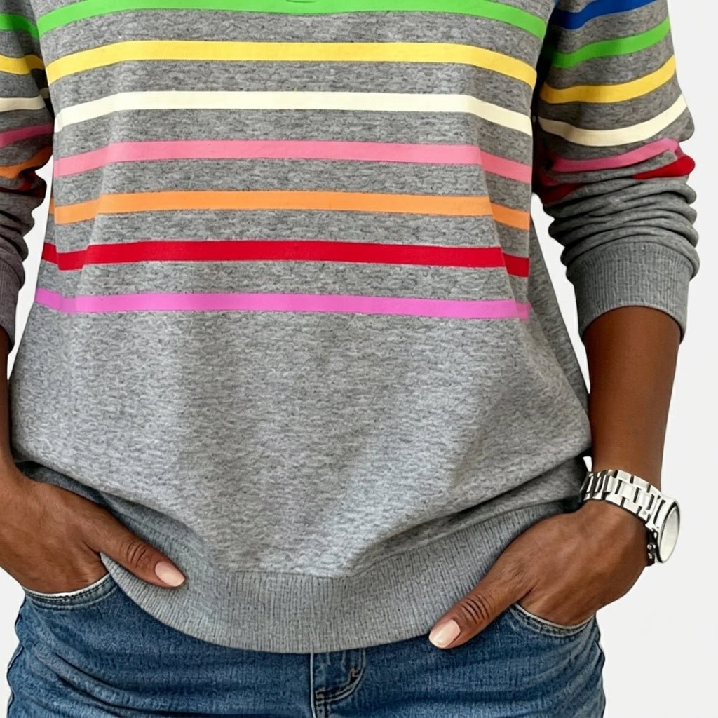 Striped Half Zip Sweatshirt
