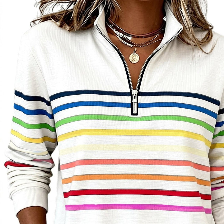 Striped Half Zip Sweatshirt