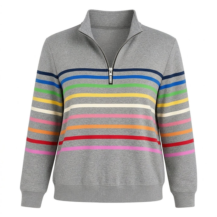 Striped Half Zip Sweatshirt