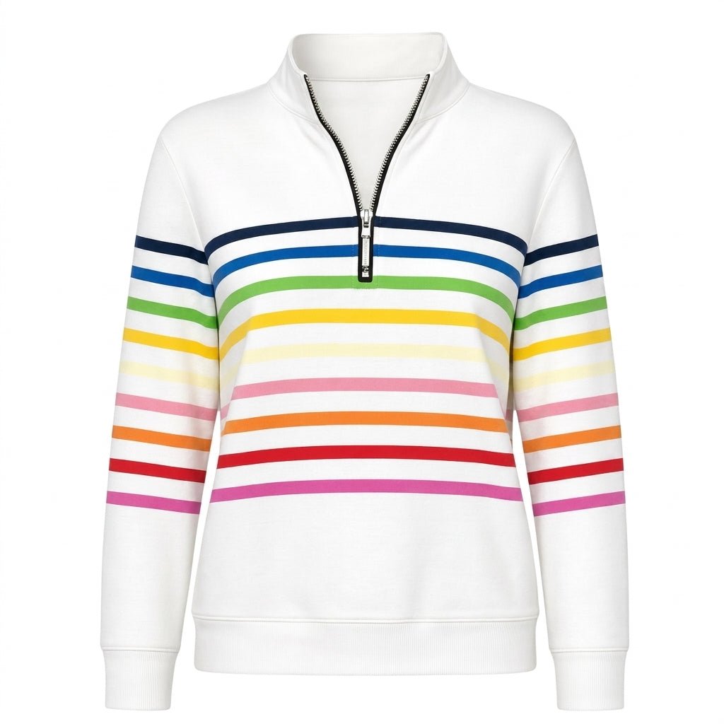 Striped Half Zip Sweatshirt
