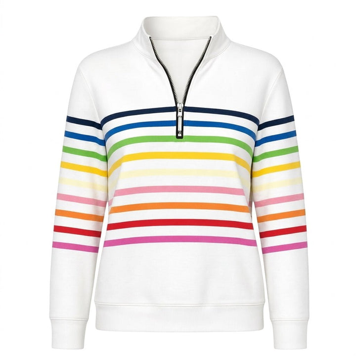 Striped Half Zip Sweatshirt