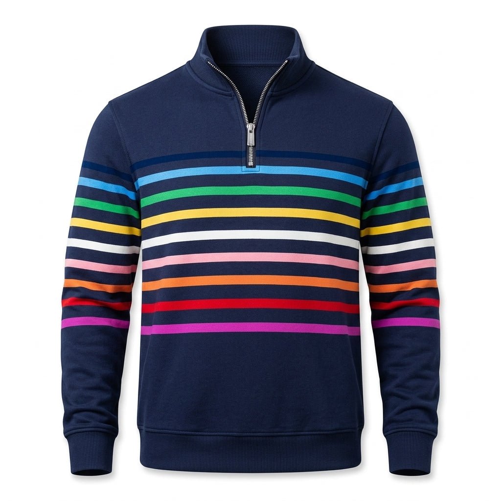 Striped Half Zip Sweatshirt