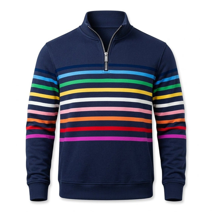 Striped Half Zip Sweatshirt