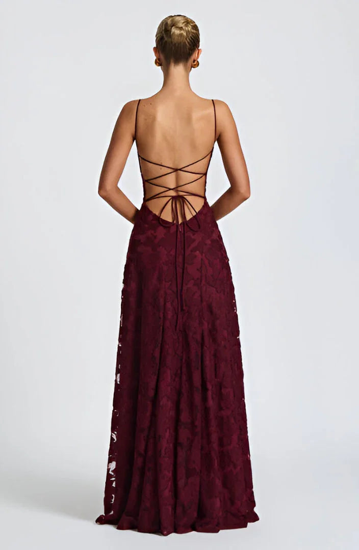 Women's Floral Textured Wedding Guest Maxi Dress