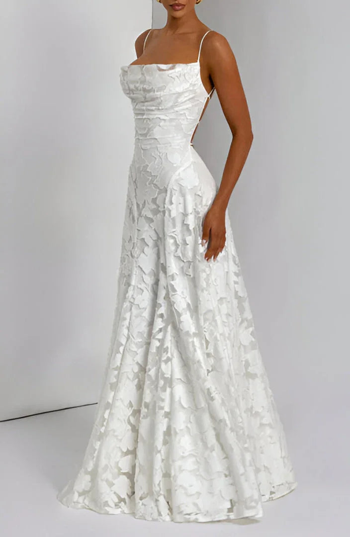 Women's Floral Textured Wedding Guest Maxi Dress
