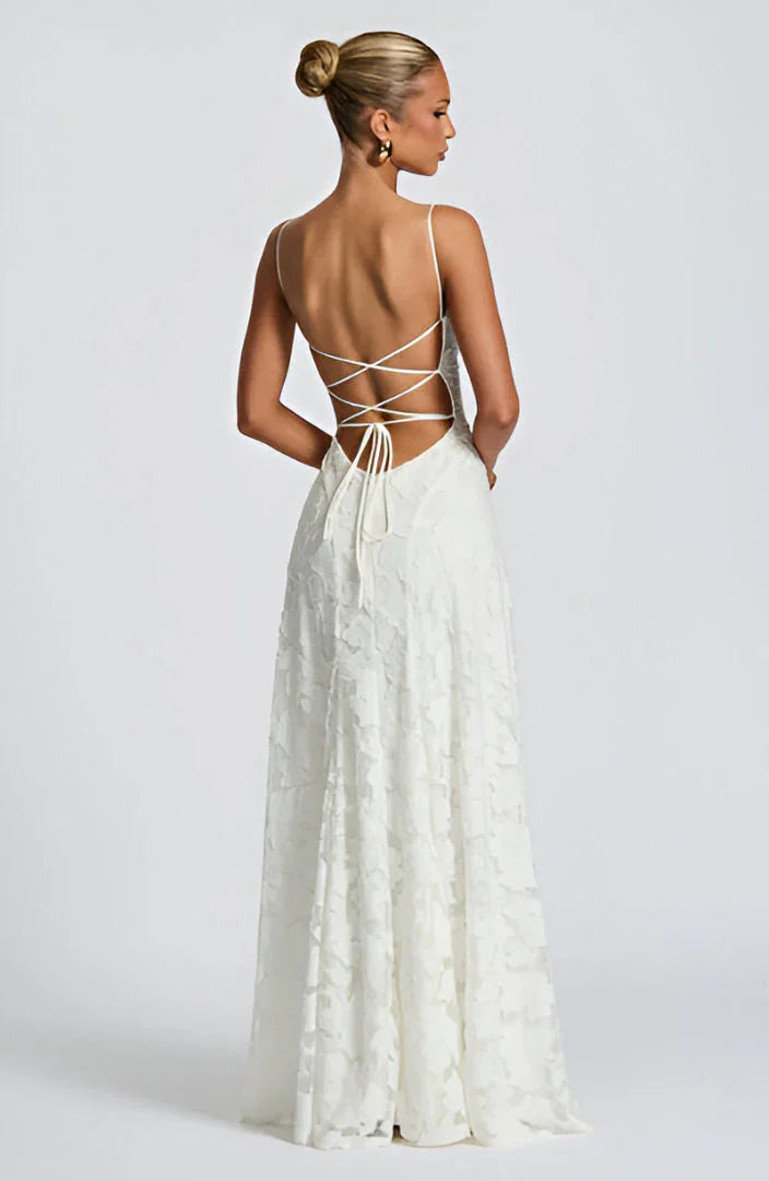 Women's Floral Textured Wedding Guest Maxi Dress