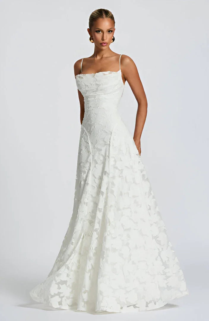 Women's Floral Textured Wedding Guest Maxi Dress