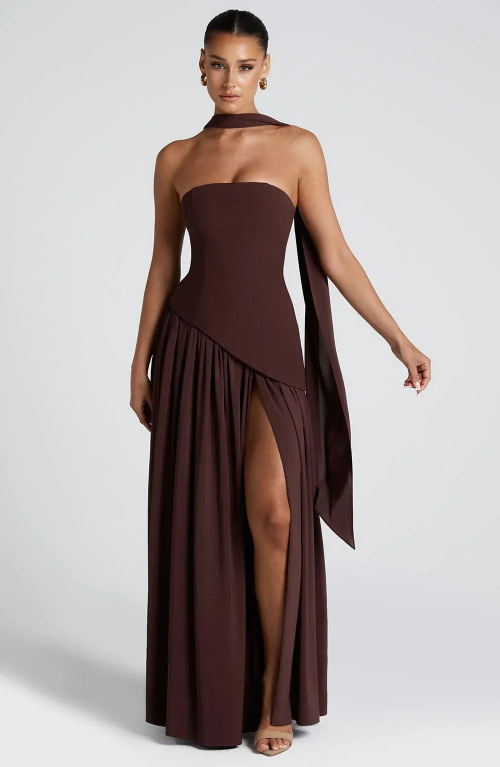 Women's Formal Maxi Dress with Thigh Slit