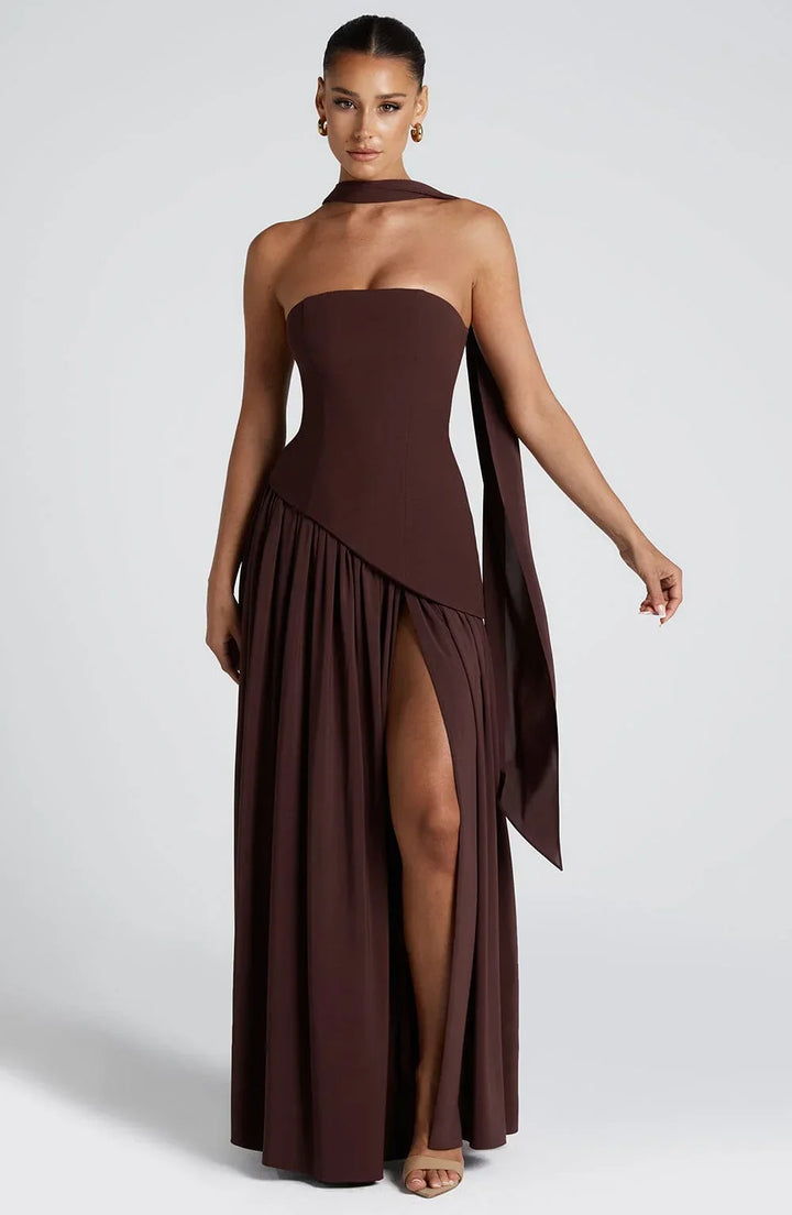 Women's Formal Maxi Dress with Thigh Slit