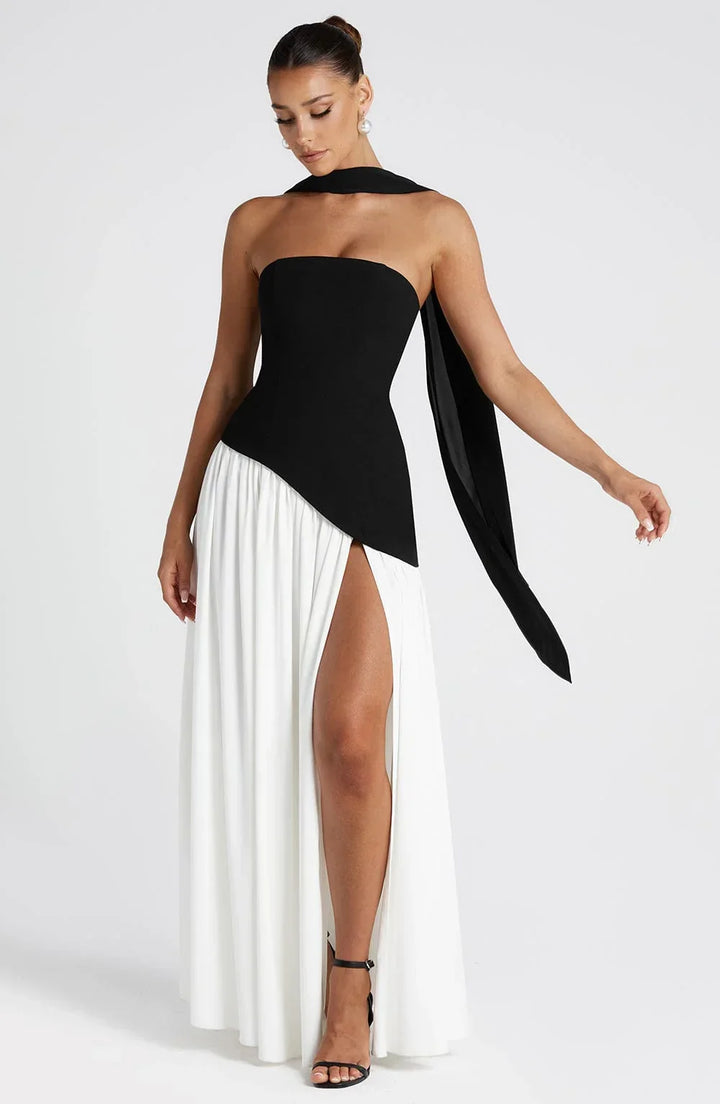 Women's Formal Maxi Dress with Thigh Slit