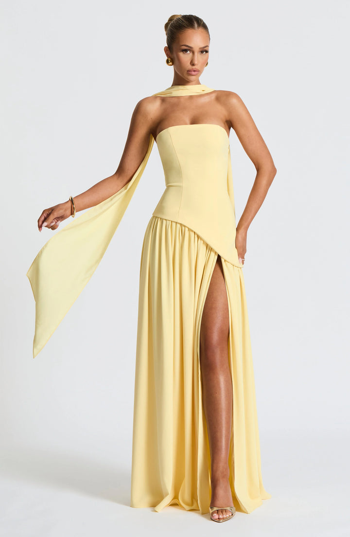 Women's Formal Maxi Dress with Thigh Slit