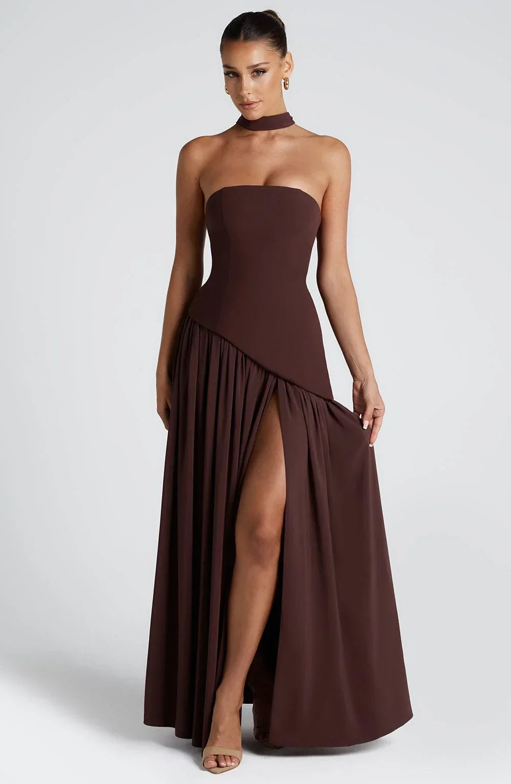 Women's Formal Maxi Dress with Thigh Slit