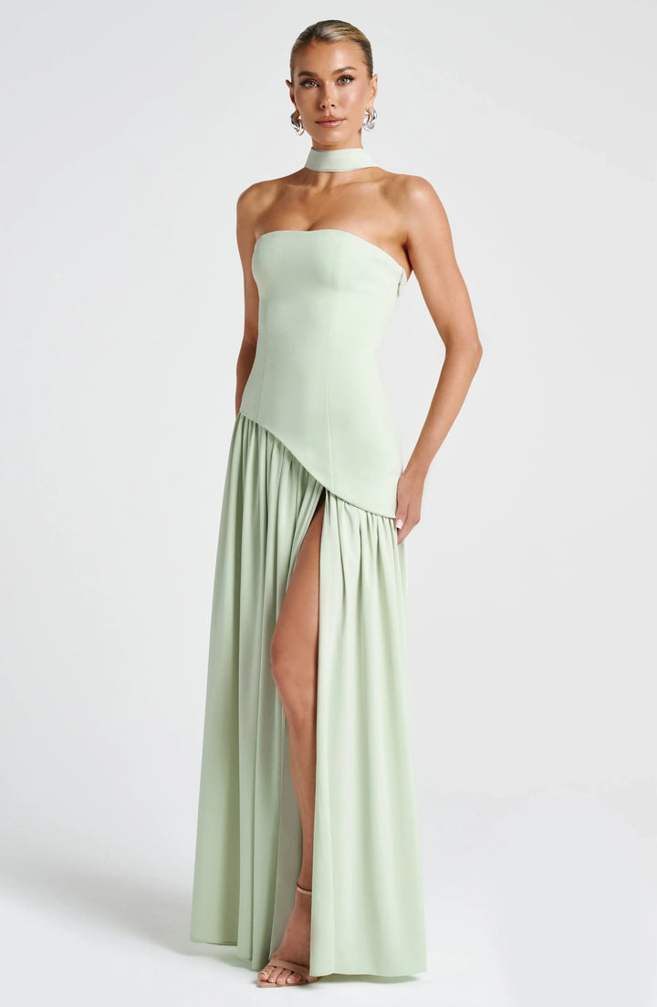 Women's Formal Maxi Dress with Thigh Slit