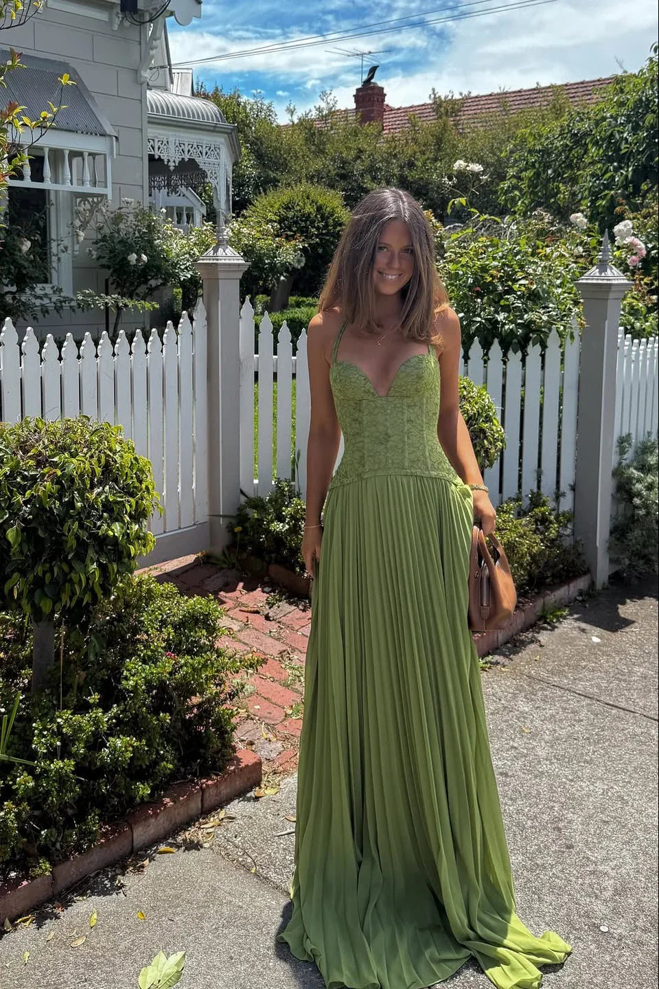 Women's Textured Lace Corset Maxi Dress