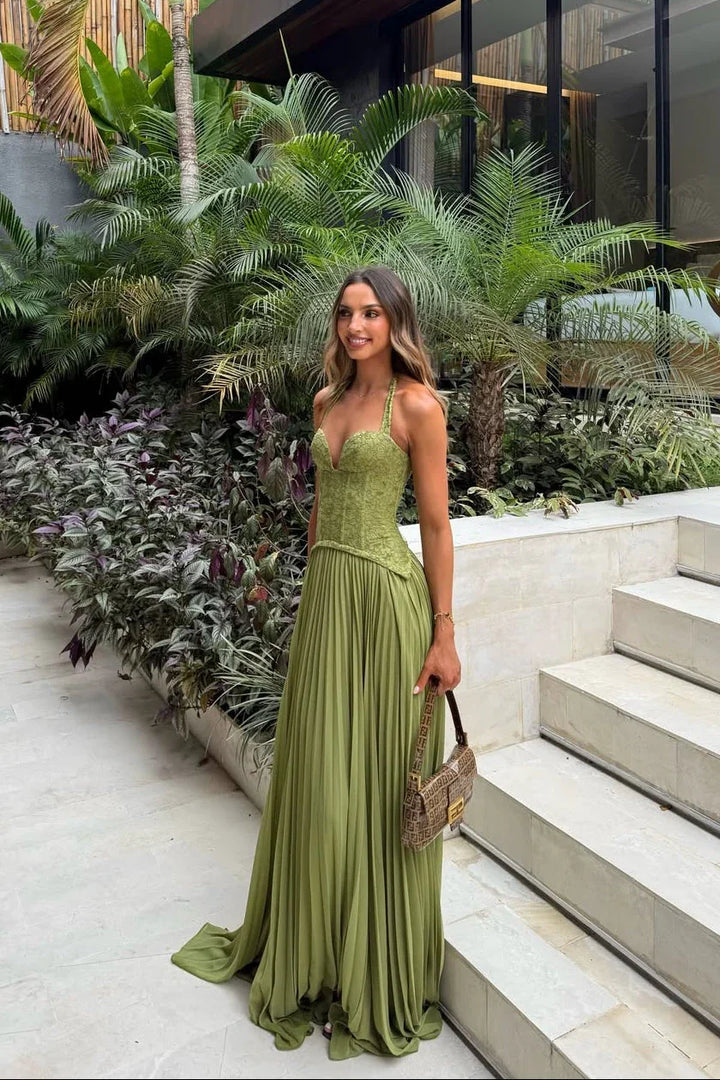 Women's Textured Lace Corset Maxi Dress